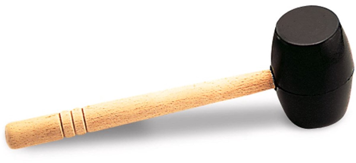 Rubi 65908 Rubberhamer zwart met platte kant - 750gr