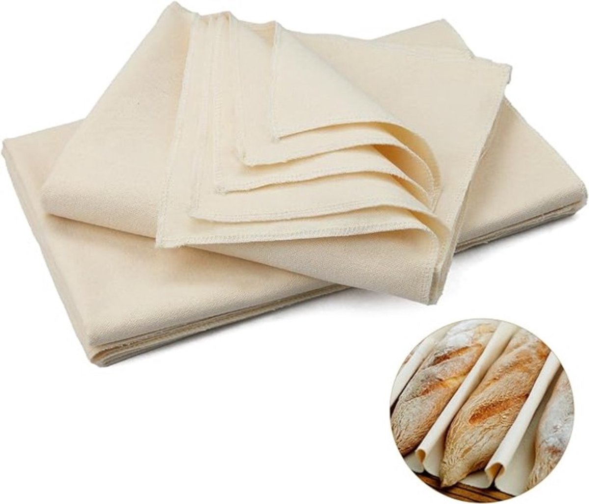 Linnen deegdoek set van 2 voor broodbakken - 150 x 60 cm