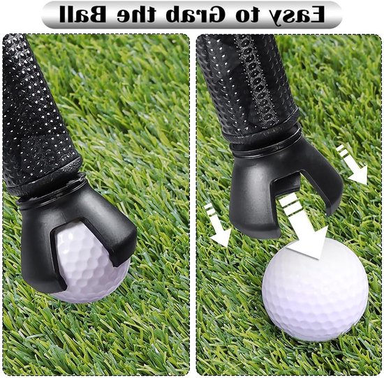 3-Prong Golfbal Retriever met Grip en Suction Cup - Handige Opvouwbare Pickup Tool voor Golfer, Perfect voor Back Saver en Gemakkelijk Gebruik van Merkloos — afbeelding 2
