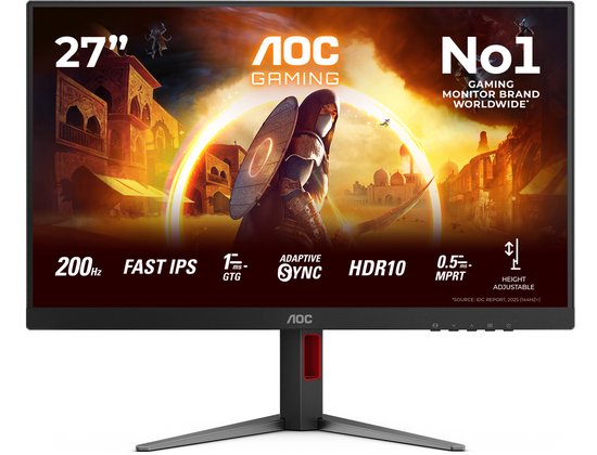 AOC 27 inch Full HD IPS Gaming Monitor 200Hz 1ms G-Sync Compatible Ergonomisch verstelbaar