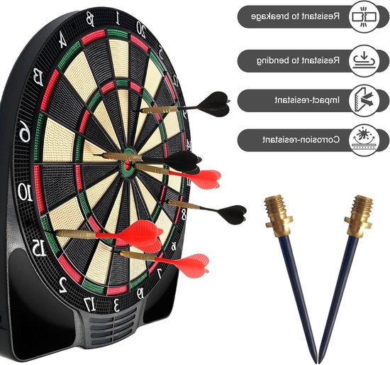 20 Stuks Stalen Dartpunten met 50 Rubber Ringen en Converter Tool voor Dartpijlen en Vliegers — afbeelding 2