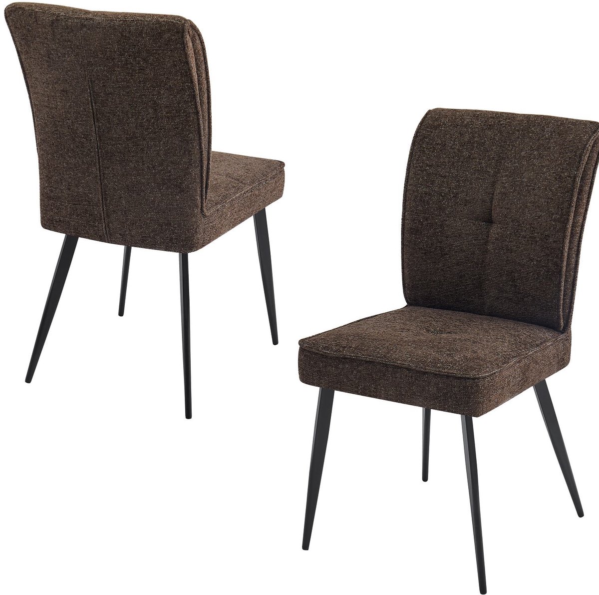 Eetkamerstoel S360 bruin stof metalen potenset