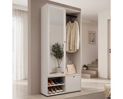 Meuble à tiroirs - Meuble d'entrée Deacon - Wit - 90 cm