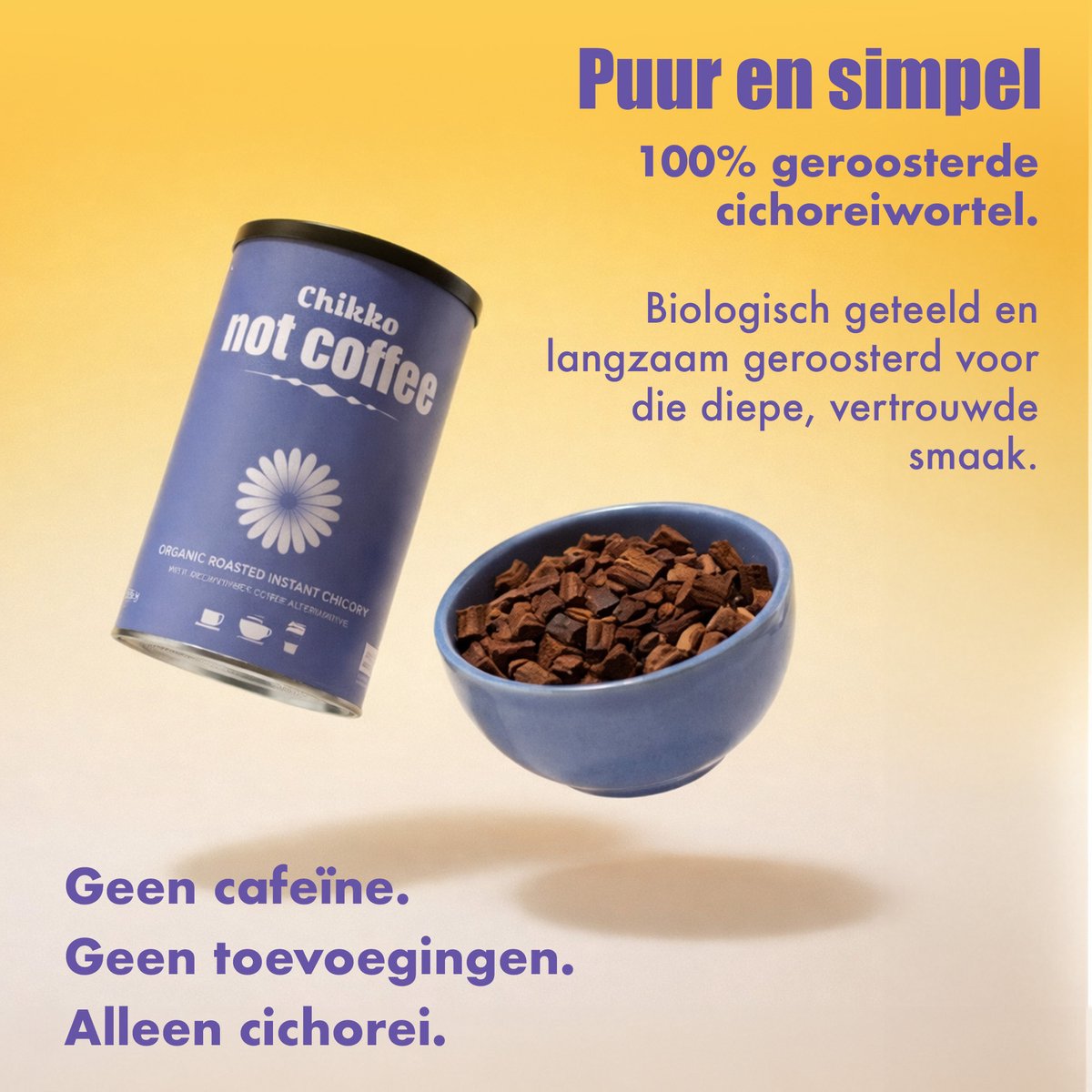 Chikko Not Coffee - Geroosterde cichoreidrank - Cafeïnevrij - Gezond alternatief voor koffie thumbnail 4