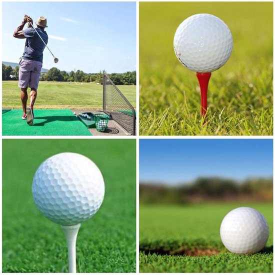 Professionele houten golftees (verpakking van 100) - Verkrijgbaar in diverse kleuren en maten - Hoge golftees - Vermindert zijspin en wrijving - Houten tee-houders - Tee-pegs van Merkloos — afbeelding 3