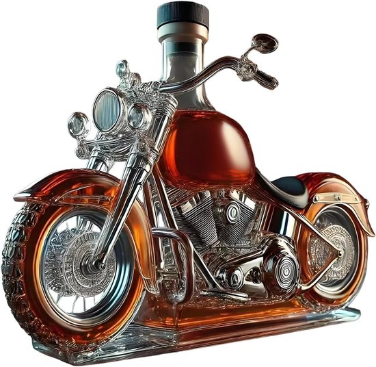 JeiibrZui Motorrad Glas Whisky Dekanter - Unieke Fles Voor Mannen - Handgemaakt Design - Perfect Cadeau Voor Vaderdag Verjaardag - Bar Kantoor Decoratie