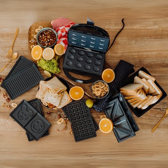 YOR® Contactgrill met uitneembare platen - Contactgrill - Multi grill - Zwart/Zilver - ‎24cm x 22cm x 10cm van Yor — afbeelding 2