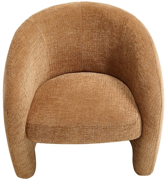 Vente-unique Kinderfauteuil in kamelkleurige chenillestof ROMICOU — afbeelding 4