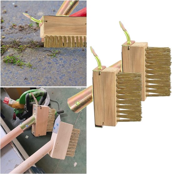 Allecto - Tuinbezem - Voegenreiniging - Stalen borstel met schraper - 2 stuks - Metalen borstels - Onkruidbestrijding - Geschikt voor voegen - Mode... van Merkloos	 — afbeelding 5