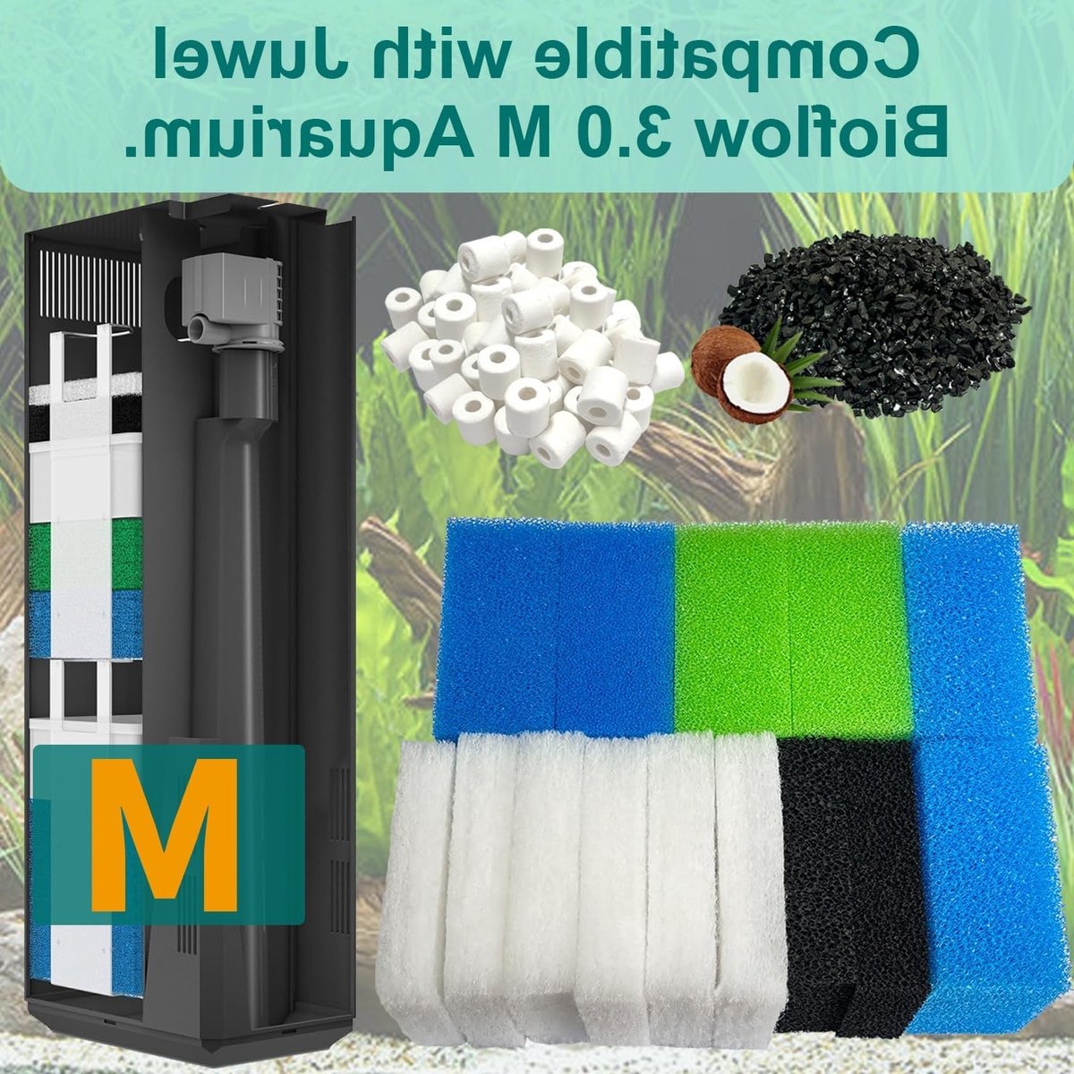 Complete Set van 22 Aquarium Filter Media Kits voor Juwel Bioflow 3.0 - Inclusief Fijne Filters, Koolstoffilters en Nitraatfilters voor Optimale Waterkwaliteit thumbnail 5