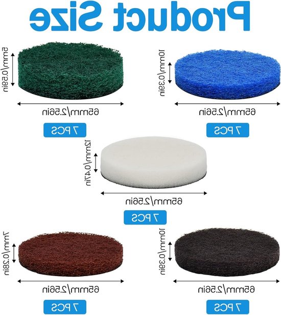 Accessoires voor Universele Schoonmaakborstels - 30 Stuks Batterijborstel Pads voor Keuken - Geschikt voor Diverse Modellen, Schuim Pads en Reinigingsoplossingen — afbeelding 5
