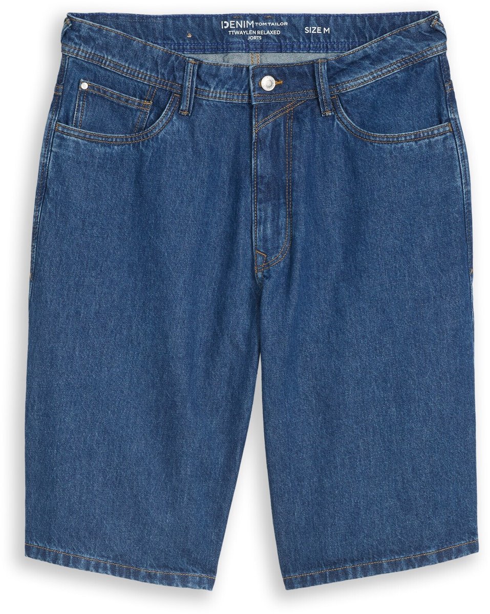 Tom Tailor Denim - TTWAYLEN RELAXED jeansshort - Maat M - Clean Dark Stone Blue Denim