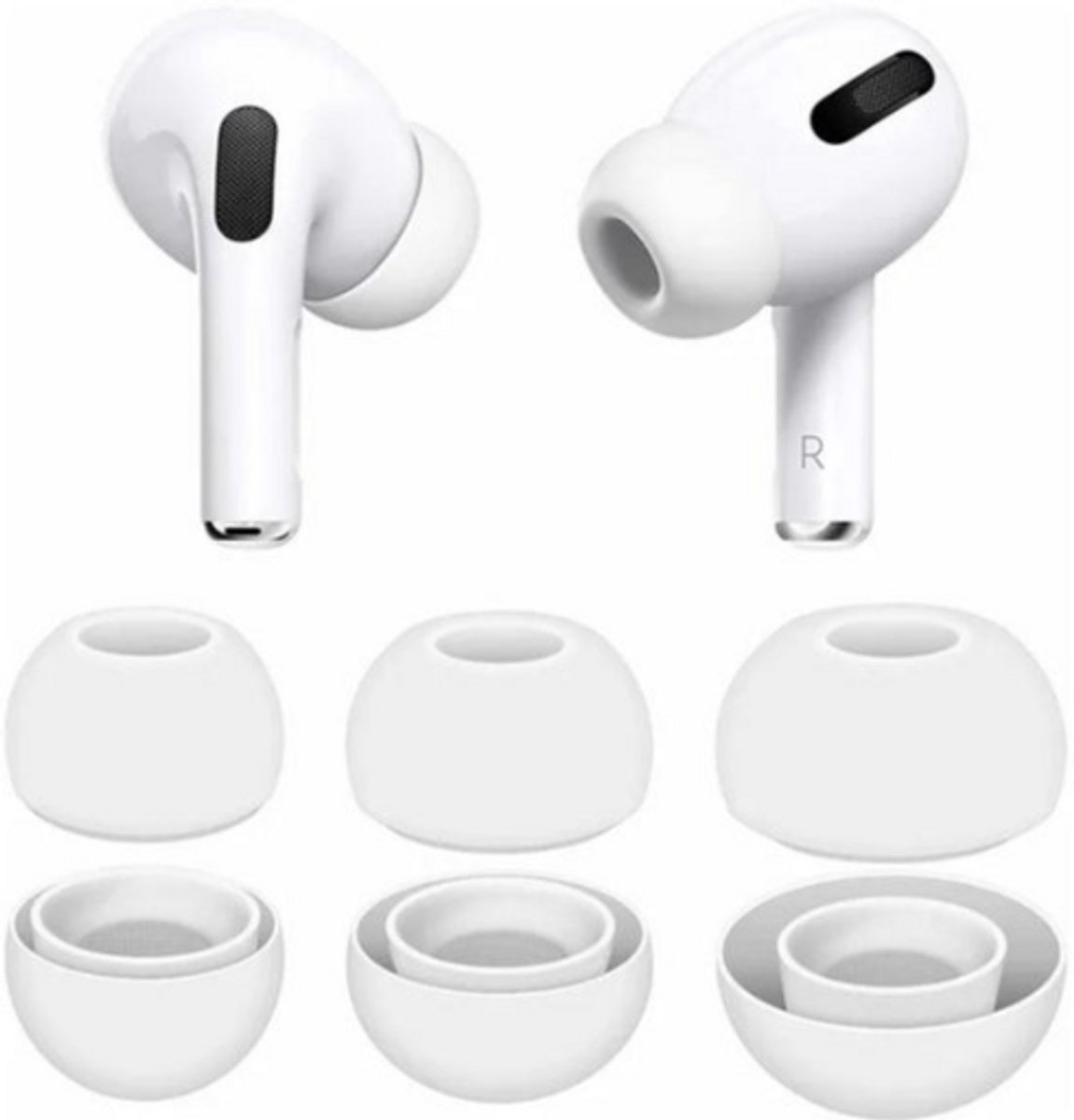 Geschikt voor Airpods Pro 1/2 - Siliconen Oordopjes - Eartips - 3 Paar - S/M/L