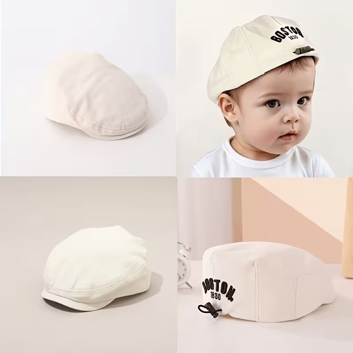 @ Lu’s Today® – Basic Kids Essentials – kinder pet - kinder baret - baker boy pet - Beige - 1-3 jaar - @ Lu’s Today™ – Kids Essentials