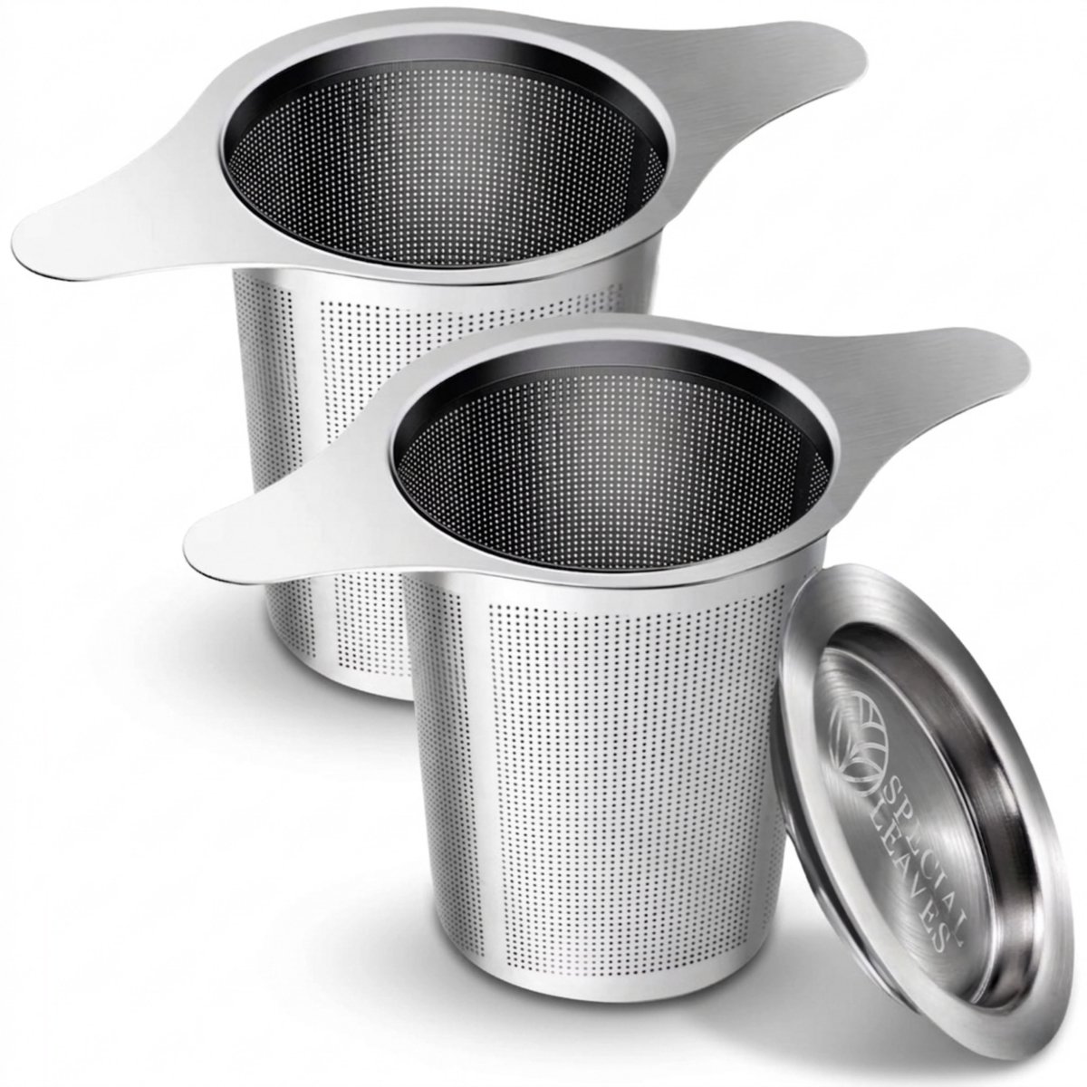 Special Leaves® - Theezeef - 2 stuks - RVS Theefilter - Met Handvat En Lekplaatje - Thee Filter Voor Losse Thee - Thee Infuser