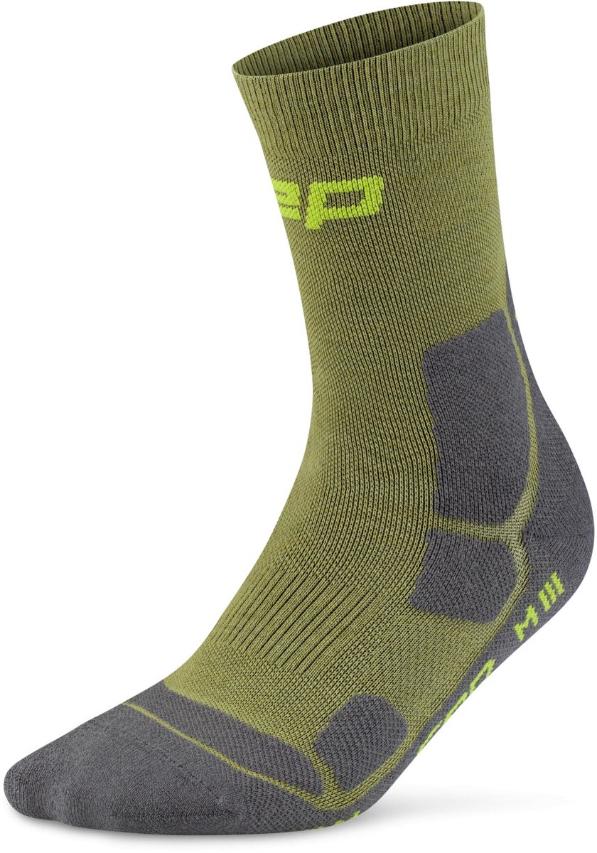 CEP Hiking Merino Mid-Cut Compressie – Dames 40-43 Olijfgroen