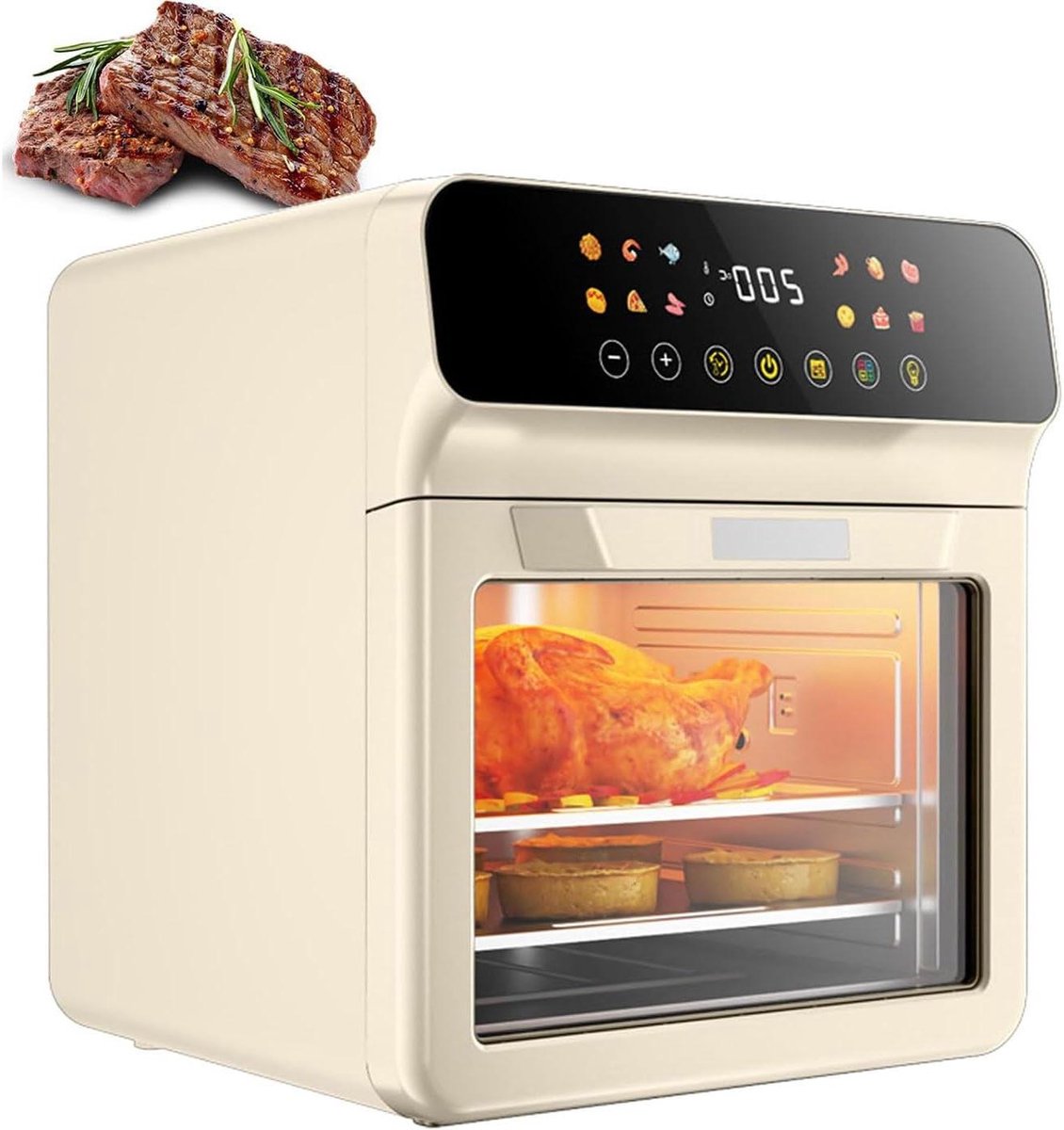 Heteluchtoven - Airfryer Broodrooster - Gezond Koken - Grote Capaciteit - 12 Liter - Wit