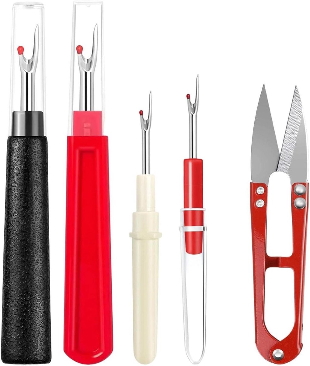 Naadscheider Set - Naaitools - Precisie Naaiwerk - Ergonomische Handgrepen - 5 Delig - Assorti