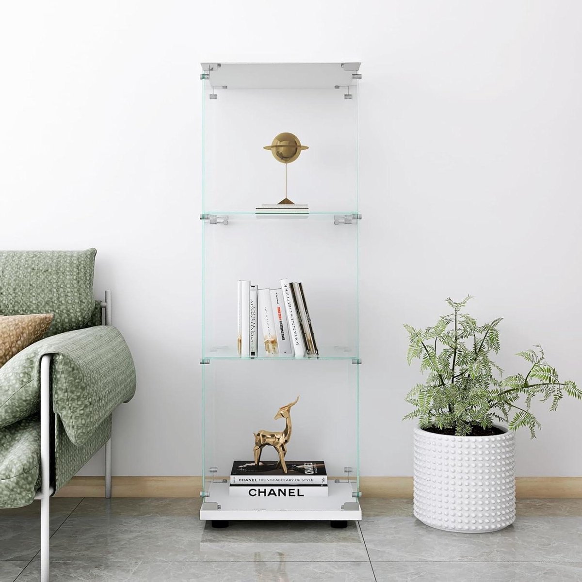 Glazen Vitrinekast - Displaykast Opbergkast - Verzamelobjecten Tonen - Veiligheidsslot Ing