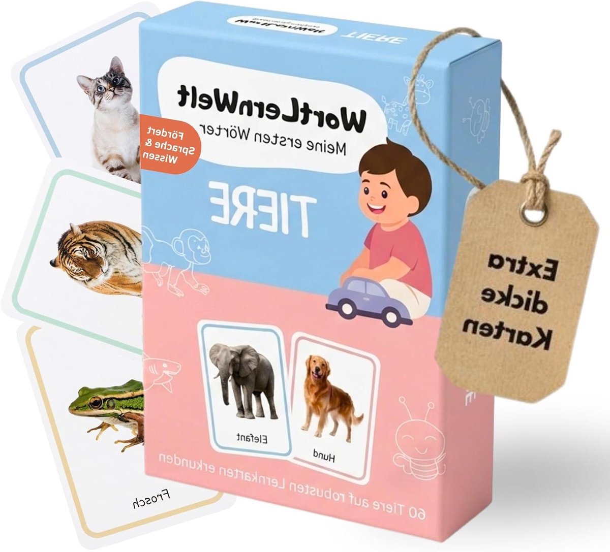 Leerkaarten Dieren - Fotokaarten Peuters - Taalontwikkeling Bevorderen - Extra Dik Robuust - 30 Kaarten - Niet gespecificeerd