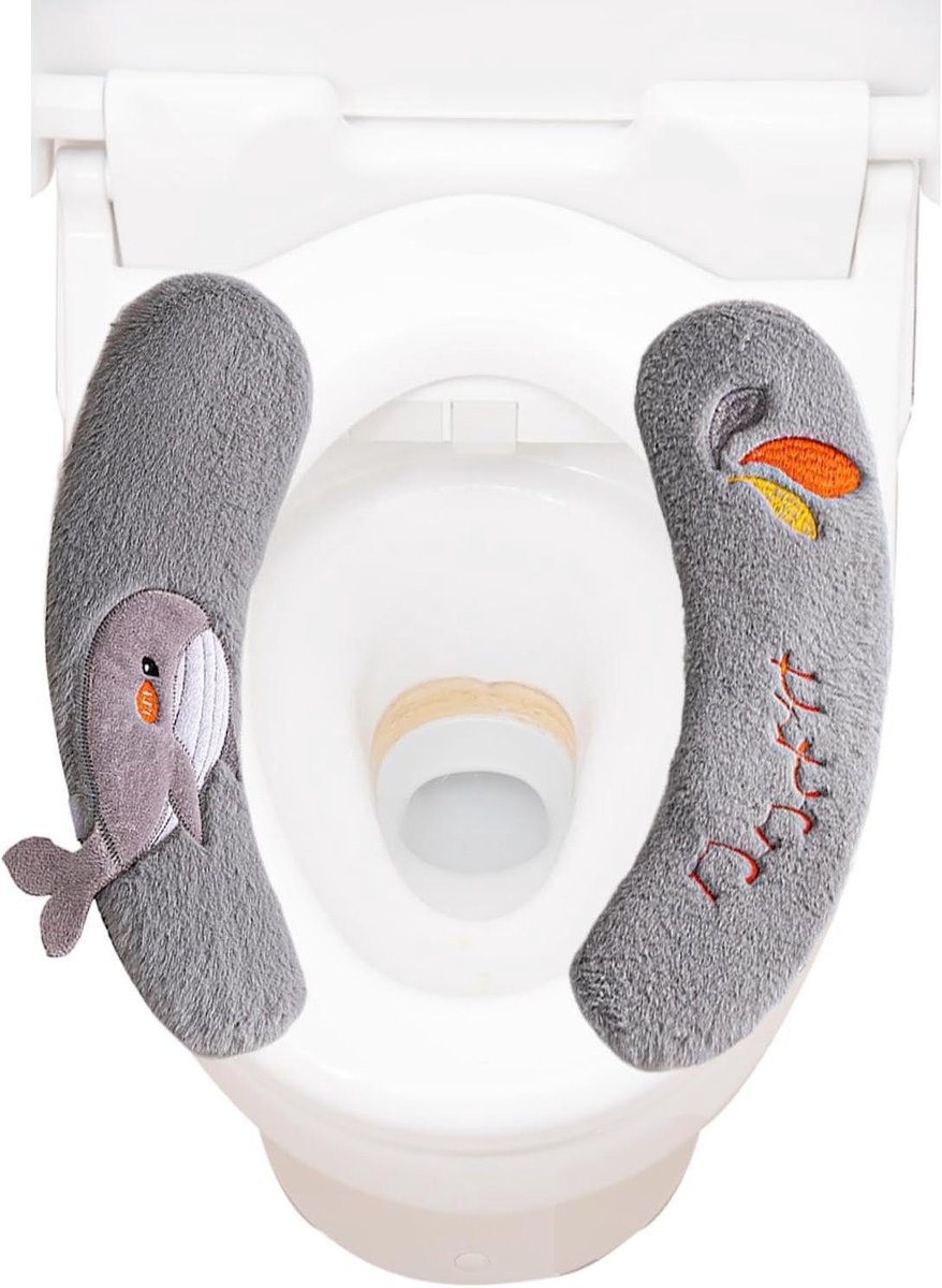 Toiletstoelbekleding pads - Beschermend kussen - Comfortabel zitten - Met handvatten - 36x10 cm - Grijs