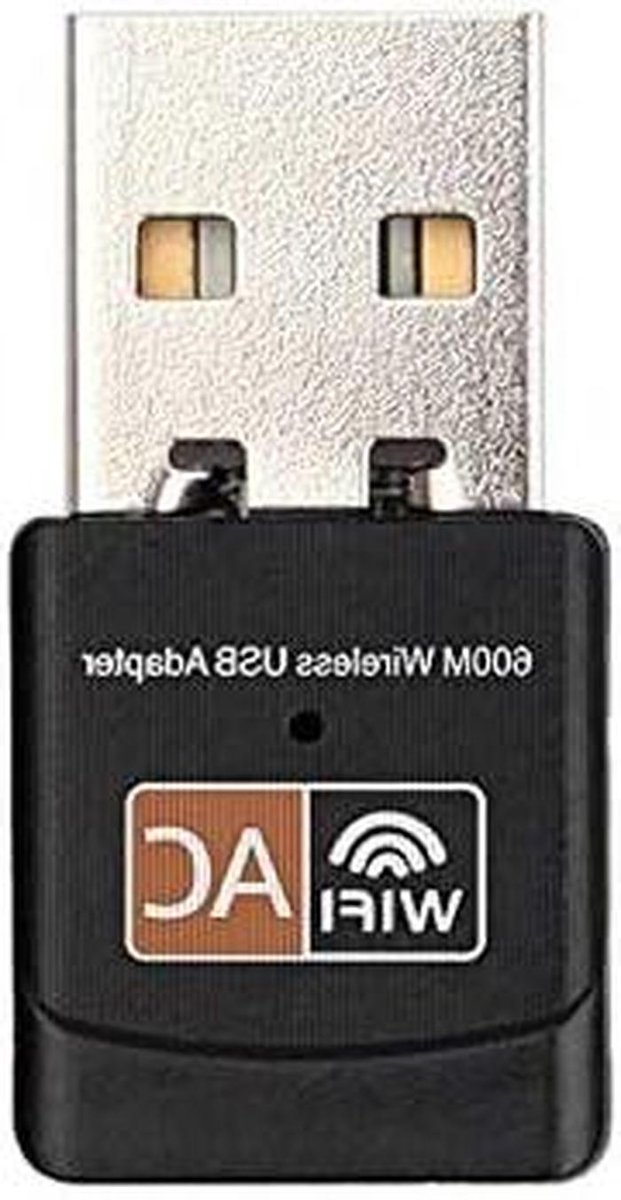 Draadloze USB Adapter - WiFi Dongle - Snelle Internet Verbinding - Dual Band AC600 - Mini Formaat - Zwart