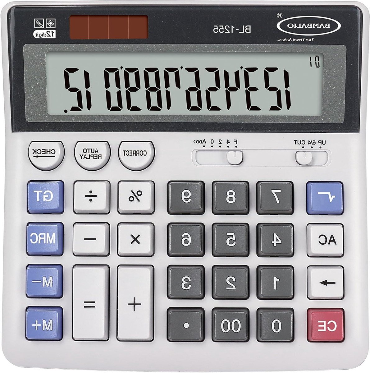 Elektronische Rekenmachine - Zakencalculator - Cijfers Verwerken - 112 Stappen Controleren - 12 Cijfers - Wit