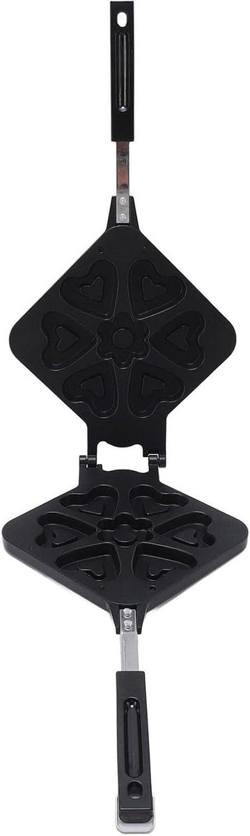 Hartvormig Wafelijzer - Wafelpan Wafelmaker - Ontbijt Maken - Dubbelzijdig Verwarmend - 22 cm Diameter - Aluminium