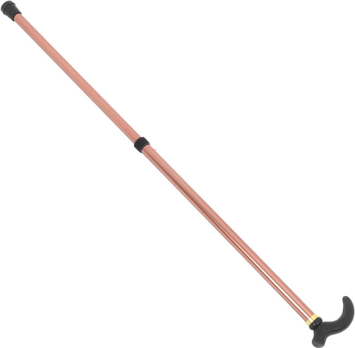 Verstelbare Loopstok - Wandelstok Stabiliteit - Veilig Wandelen - Antislip Rubberen Pad - 90 cm - Koffie