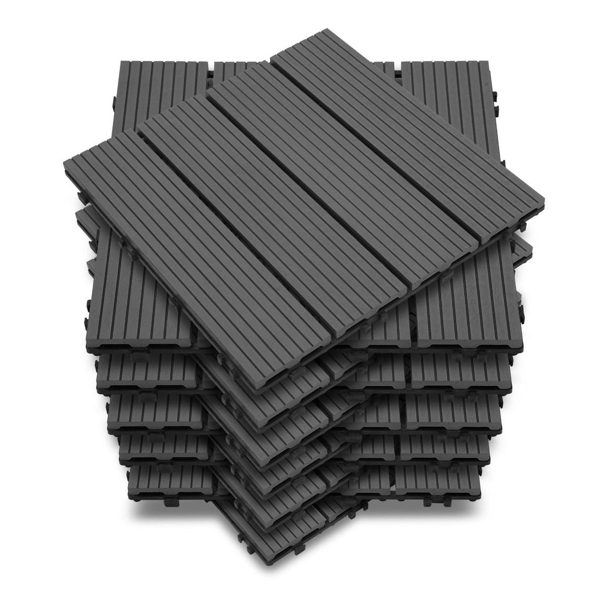 Terrastegels WPC - Balkontegels Tuintegels - Buiten vloer leggen - Eenvoudig kliksysteem - 9 m² 99 stuks - Grijs