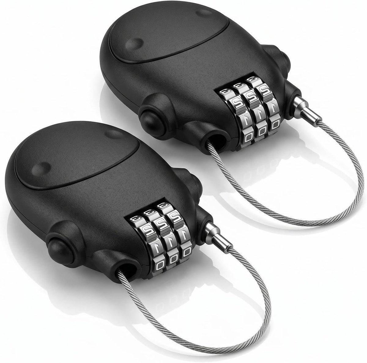 Kabelslot set - Rolslot cijferslot - Waardevolle spullen beveiligen - 3 cijferige code - 70 cm kabel - Zwart