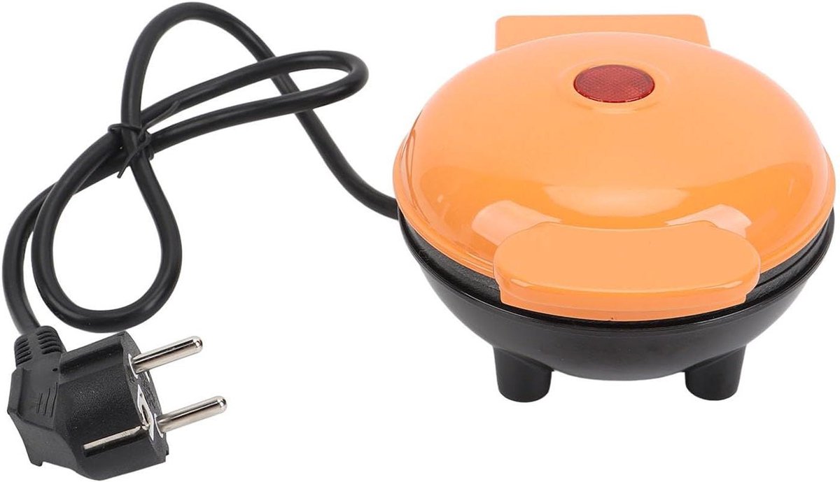 Mini Cake Maker Elektrische Bakvorm Snelle Ontbijtjes Maken Dubbelzijdige Verwarming 350 Watt Oranje