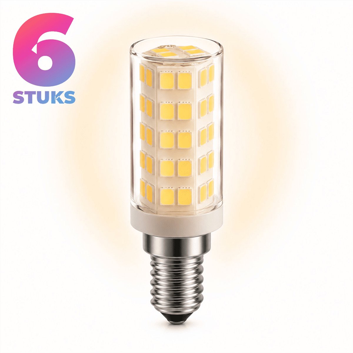 6x Mini Led-lamp E14 - 5W - Koel Wit Licht (4000K) - 465 lm - 30 jaar - Niet Dimbaar - Afzuigkaplamp, Koelkastlamp