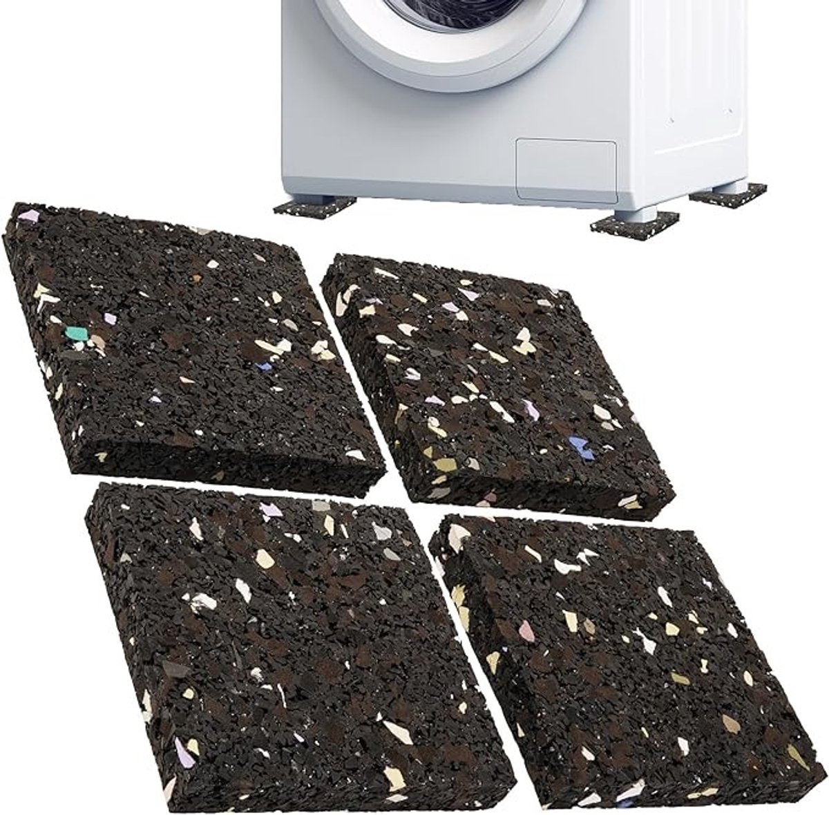 Trilmat Wasmachine - Trillingsdempers Als Wasmachinepads - Set Van 4 Trillingsdempers Voor Drogers - Antislipmatten - 10 X 10 X 1,5 Cm - Antivibratiemat - Gemaakt In Duitsland