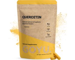 GOYU Quercetine 500 mg 60 Capsules - Quercetine Capsules - Quercetine-extract uit Sophora japonica - 500 mg per capsule - 60 capsules - Vegan - Lab getest - 60 dagen voorraad per zakje