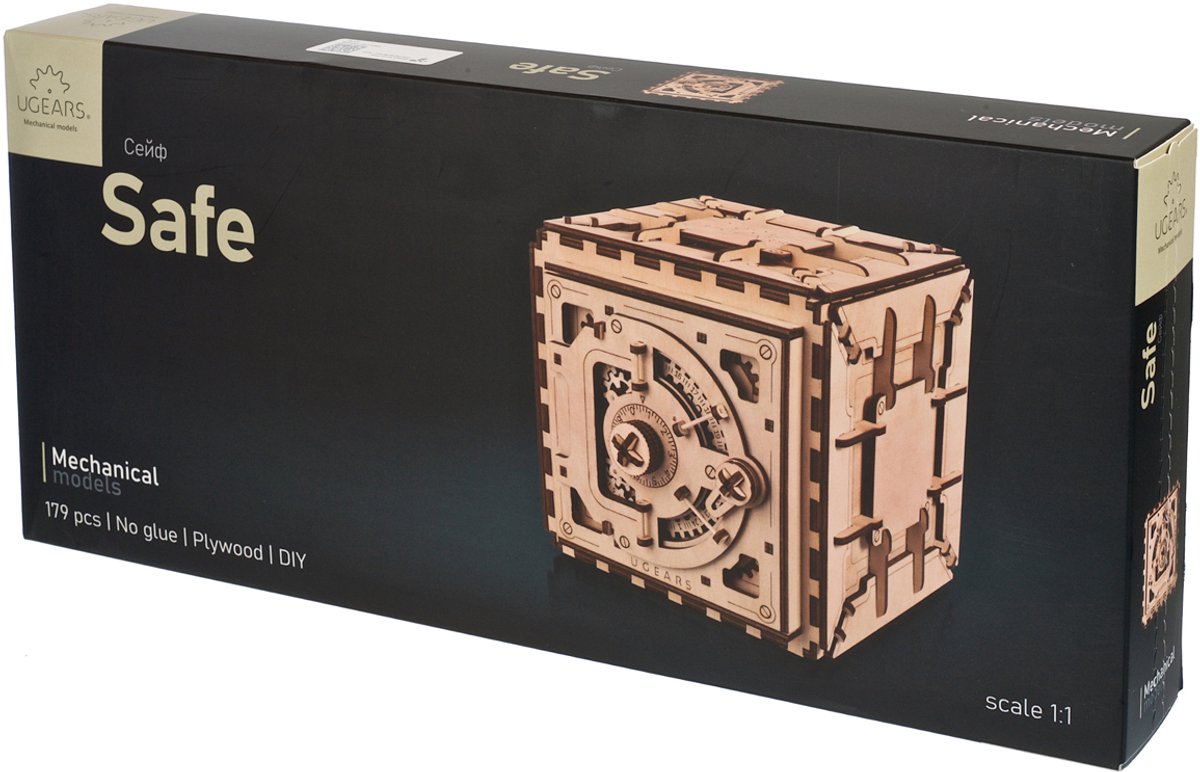 UGEARS 3D Modelbouw - Kluis - Mechanisch Bouwpakket Hout - Educatief Speelgoed — afbeelding 10