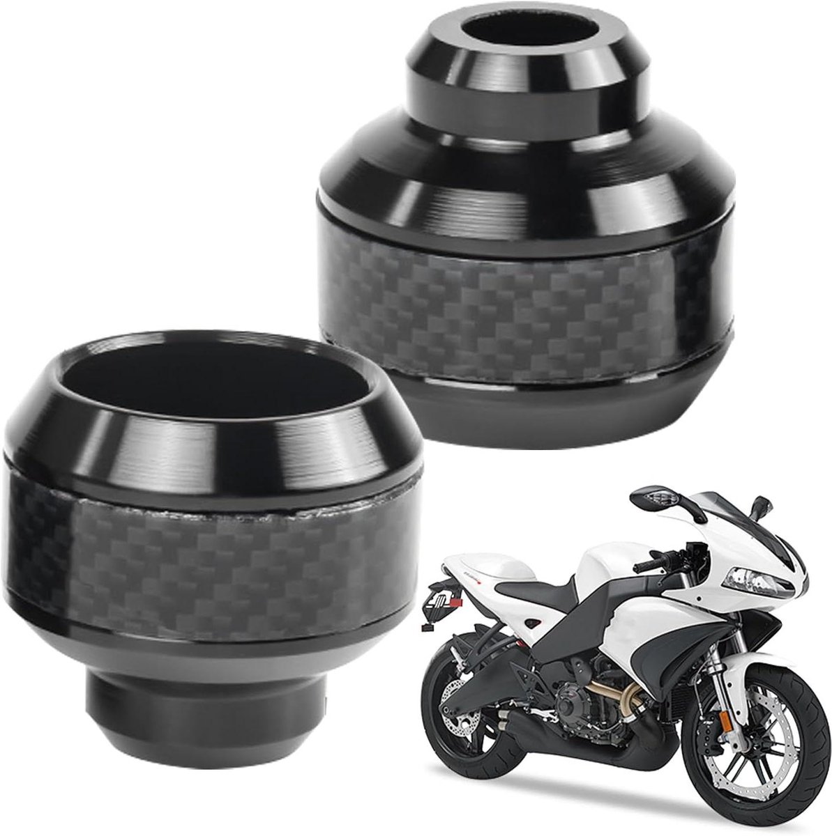 Valbeschermers Motorfiets - Frame Sliders - Bescherming bij Val - Sterke Aluminiumlegering - 2 stuks - Zwart