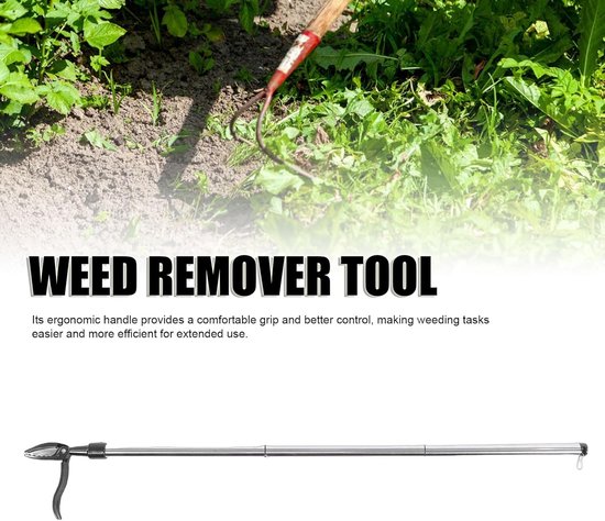Onkruidtrekker Gereedschap - Paardenbloem Verwijderaar - Tuin Onderhouden - Ergonomische Grip - 35 x 15 cm - Zilver — afbeelding 3