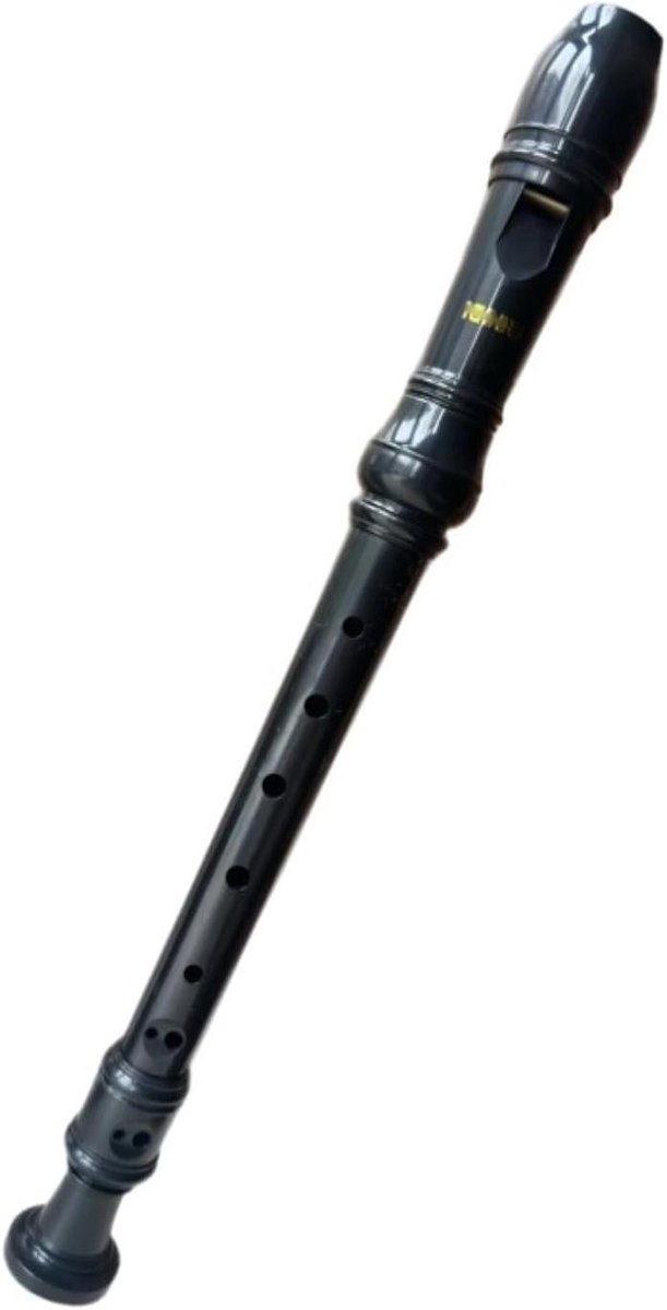 Houten Blokfluit - Muziek Instrument - Beginners Leren - Duitse Vingerzetting - 36 cm - Zwart