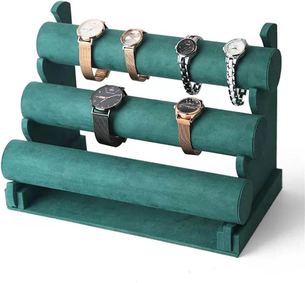 Sieraden organizer - Armbandhouder T-vorm - Sieraden opbergen - Afneembare display - 3 lagen - Fluweel grijs