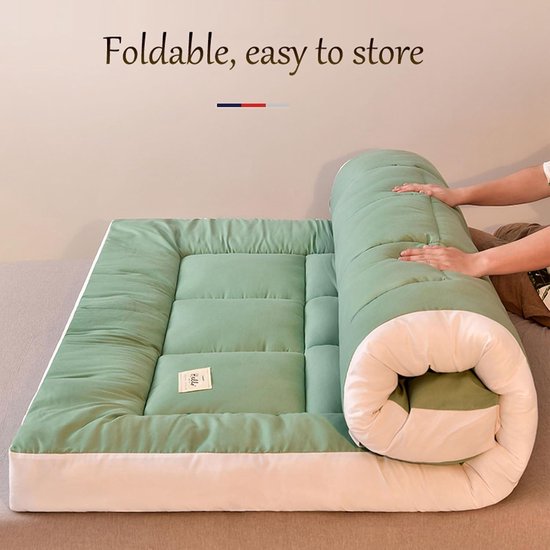 Japanse Vloermatras - Oprolbare Futon - Comfortabel Slapen - Opvouwbaar Ontwerp - 90 x 200 cm - Grijs — afbeelding 3