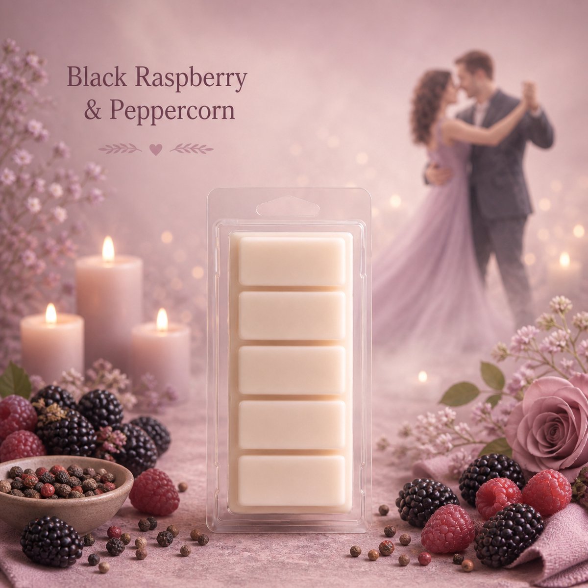 Waxmelts Black Raspberry Peppercorn - Snapbar - 55 gram - Sojawas - Handmade - Dierproefvrij - Vegan - Huisparfum - Voor in geurbrander - Waxbrander - Geur in huis - Wax melt - Geurkaars - Parfum