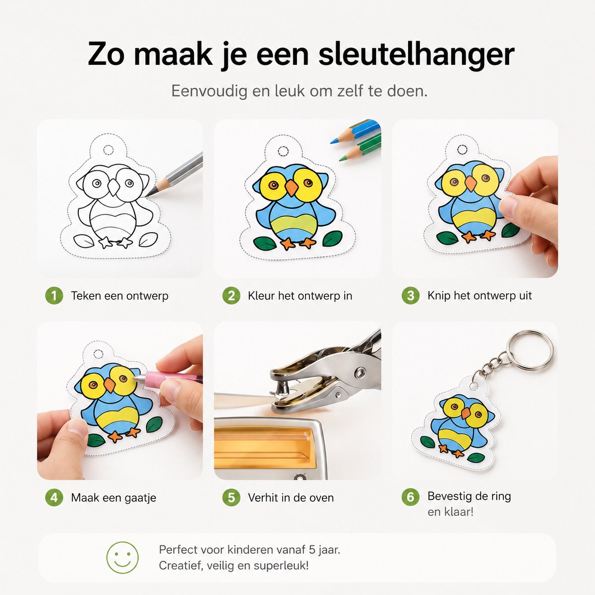 BOTC Krimpfolie set - 200-delig - Knutselen Krimpie Dimpie - Sieraden en sleutelhangers maken - Inclusief attributen en handleiding — afbeelding 6