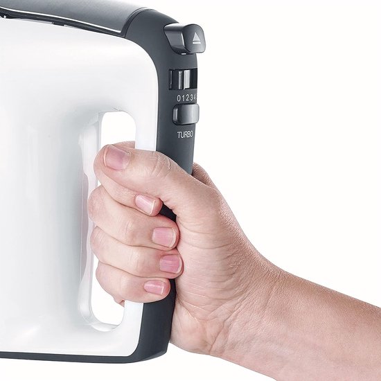 Handmixer - Keukenmixer - Beslag Maken - Flexibel Spiraalkabel - 400 Watt - Wit Zwart — afbeelding 5