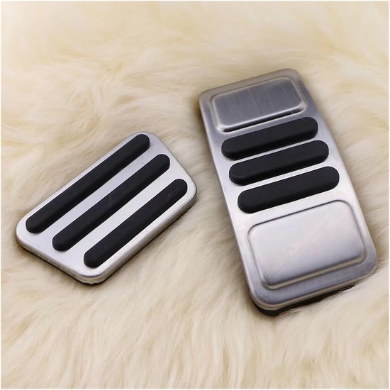 Auto Pedaal Covers - Gas Rem - Veiliger Rijden - Antislip Oppervlak - Set van 3 - Zilver Zwart — afbeelding 2