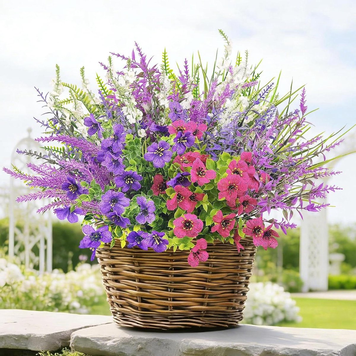 Kunstbloemen Bundels - Balkon Planten - Buiten Decoratie - Weerbestendig UV-bestendig - 12