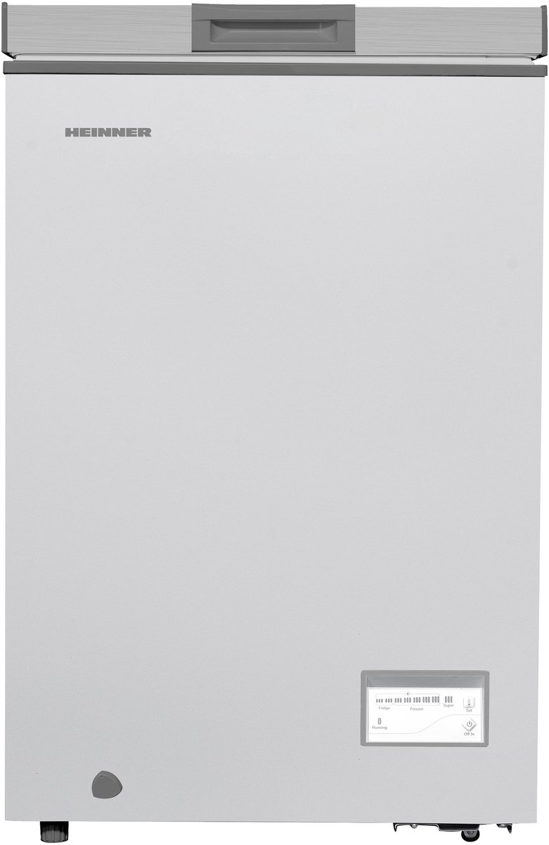 Heinner HCF-HM100CSE++ Vrieskist – 98 L – Convertible (Vriezer/Koelkast) – Snelvriesfunctie – Waterbestendig Display – Zilver – 5 Jaar Garantie