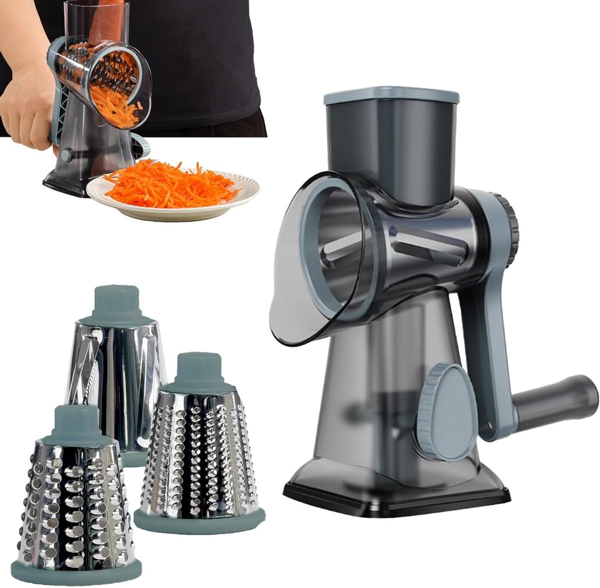 Kaasrasp - Snijmachine Keuken - Eten Bereiden - Antislip Zuignap - 24 x 21.5 cm - Transparant