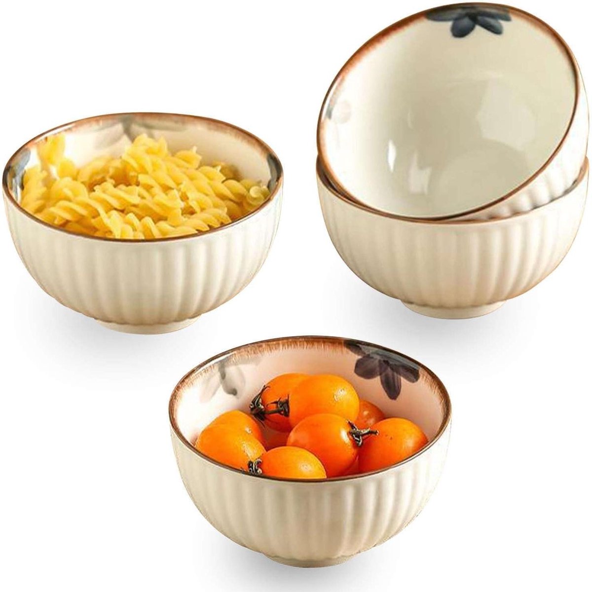 Keramische Kommenset - Ontbijtkommen - Maaltijden Serveren - Magnetron Ovenbestendig - 300ml Set van 4 - Wit
