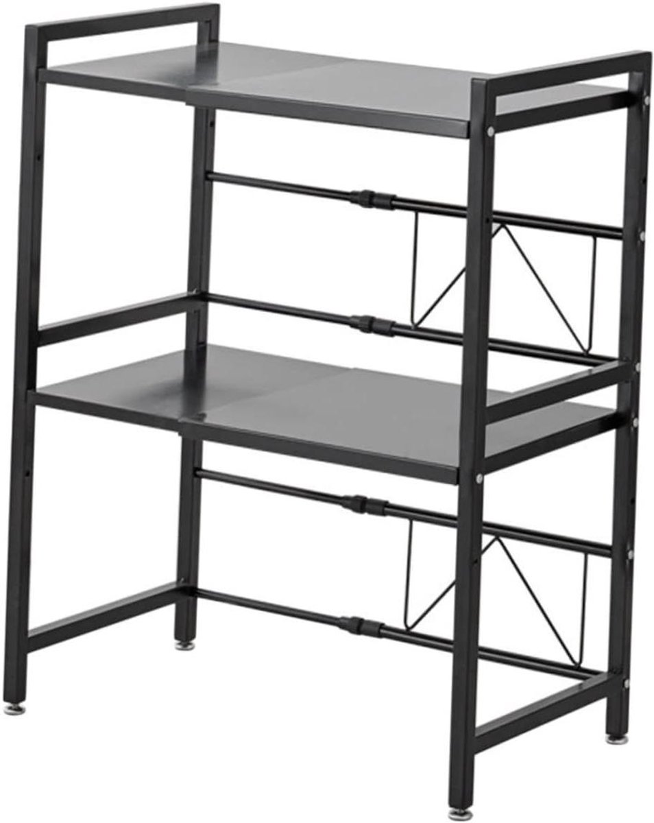 Keuken Opbergrek - Magnetron Tafel - Keuken Ordenen - Intrekbaar Ontwerp - 2 Maten - Zwart